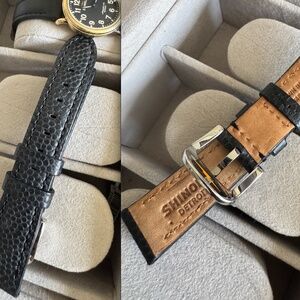 Shinola 18mm Black Alligator Leather Strap